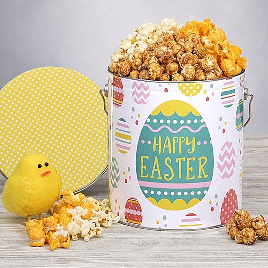 Easter Popcorn Tin:Popcorn Hampers To USA