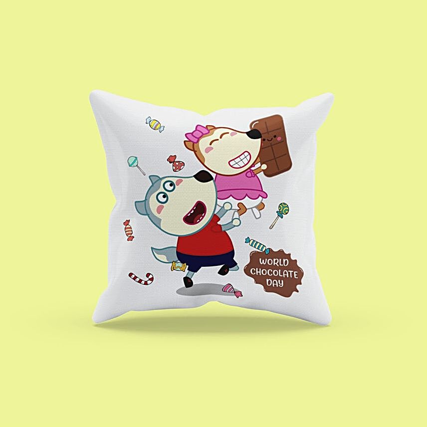 Wolfoo And Lucy Chocolate Day Pillow:Personalised Cushions to USA