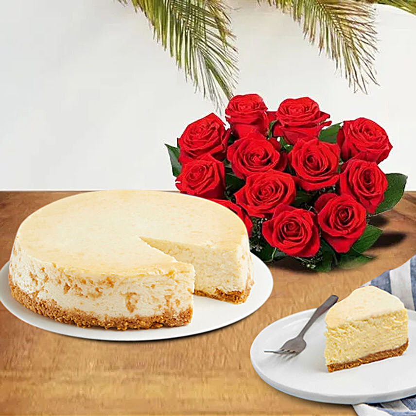 Strawberry Cheesecake And Red Roses