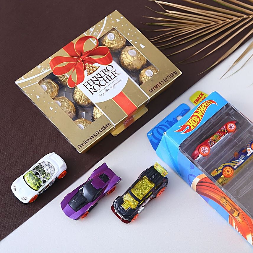 Ferrero Rocher And Hot Wheels Car Combo:Toys n Games to USA