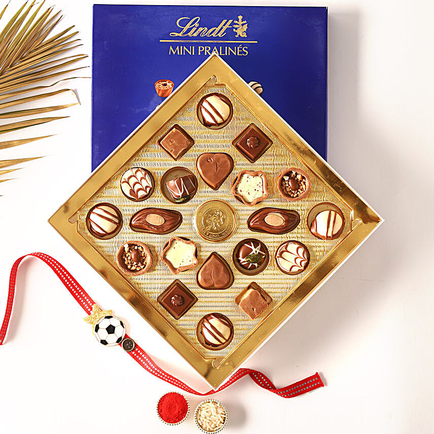 Sneh Football Rakhi & Lindt Mini Pralines:Rakhi and Chocolates USA