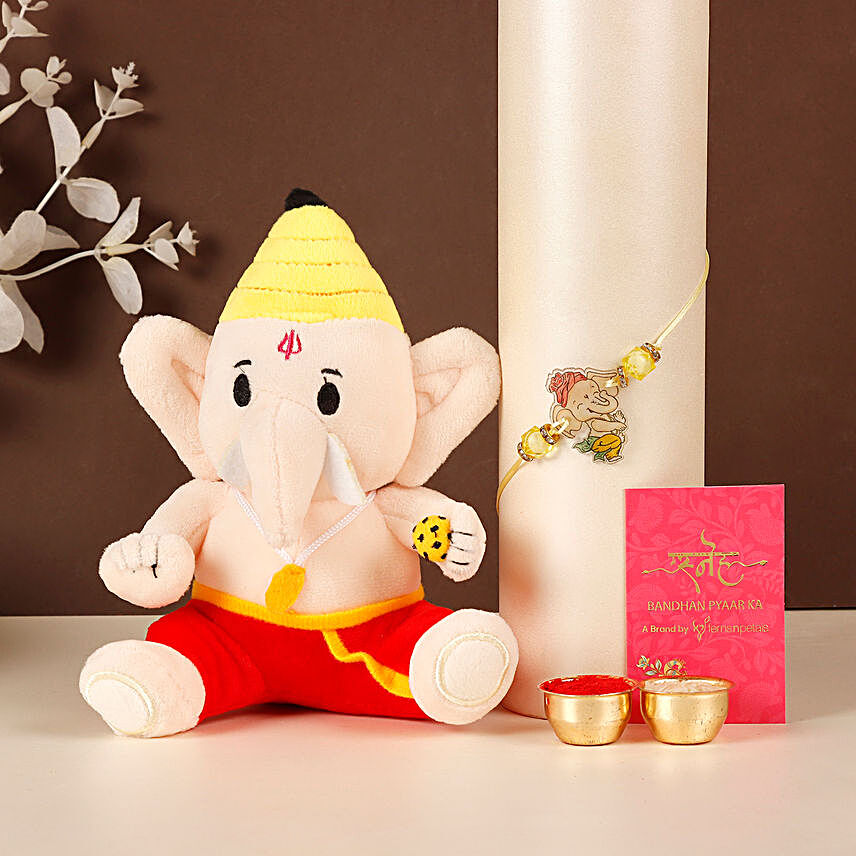 Sneh Cute Ganesha Rakhi & Ganesha Toy:Send Cartoon Rakhi to USA