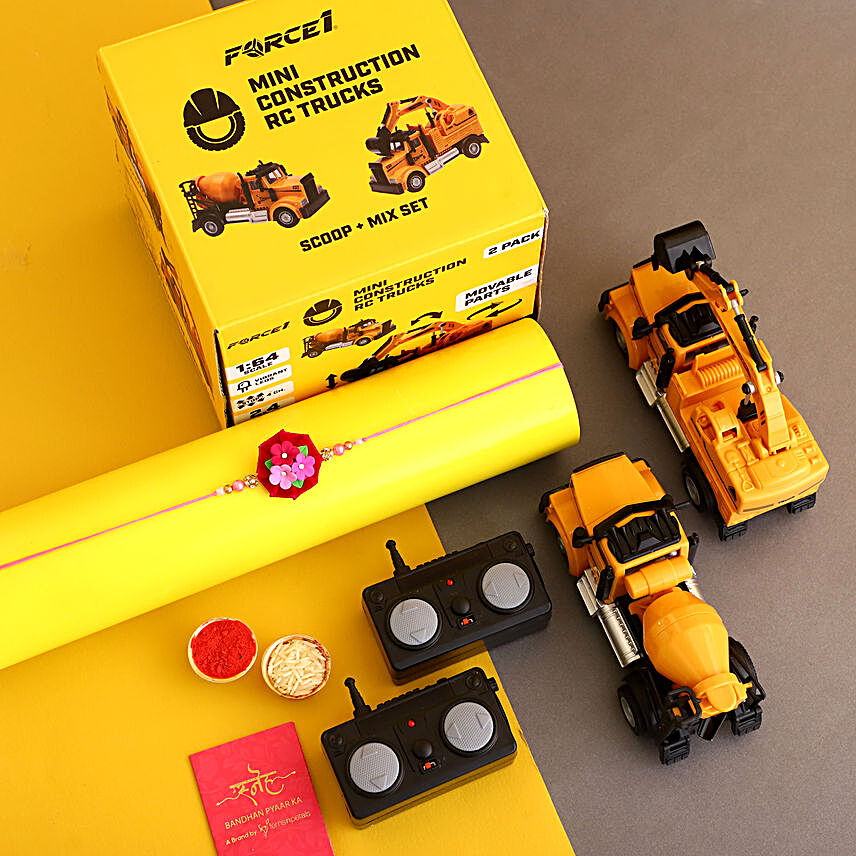 Sneh Floral Kids Rakhi & Mini Truck Toy:Send Rakhi With Toys to USA