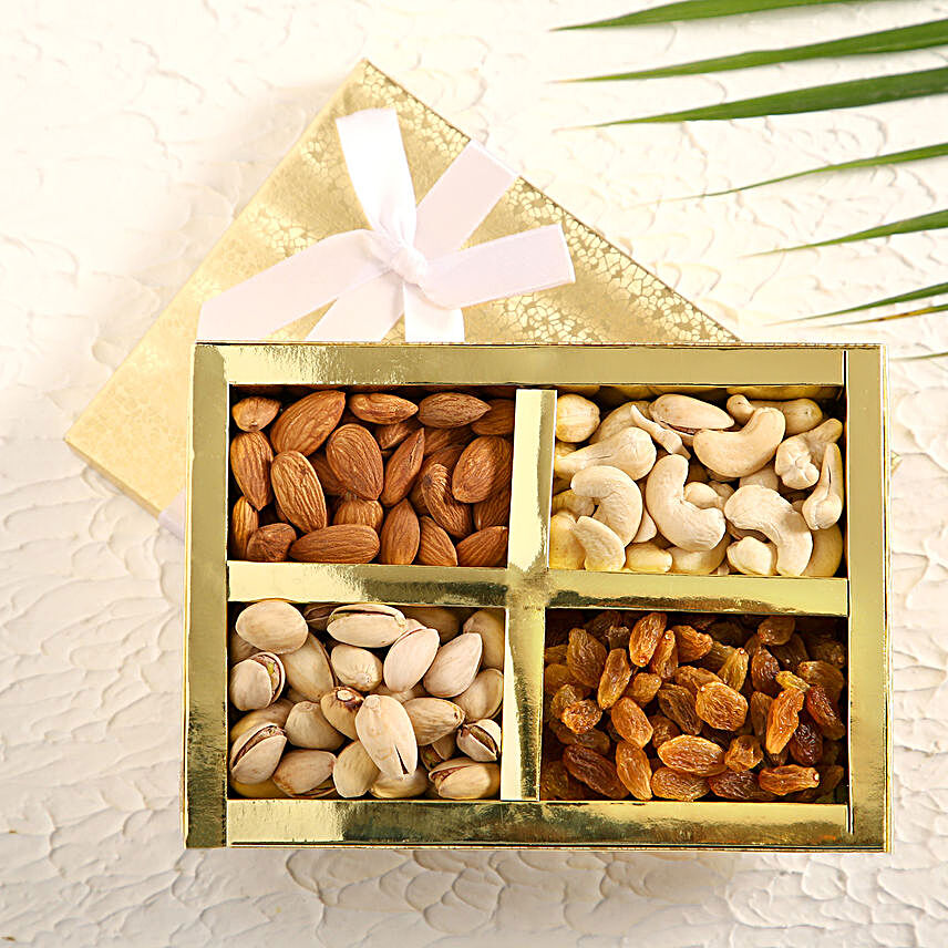 Assorted Dry Fruits Golden Crate:Diwali Dry Fruits to USA