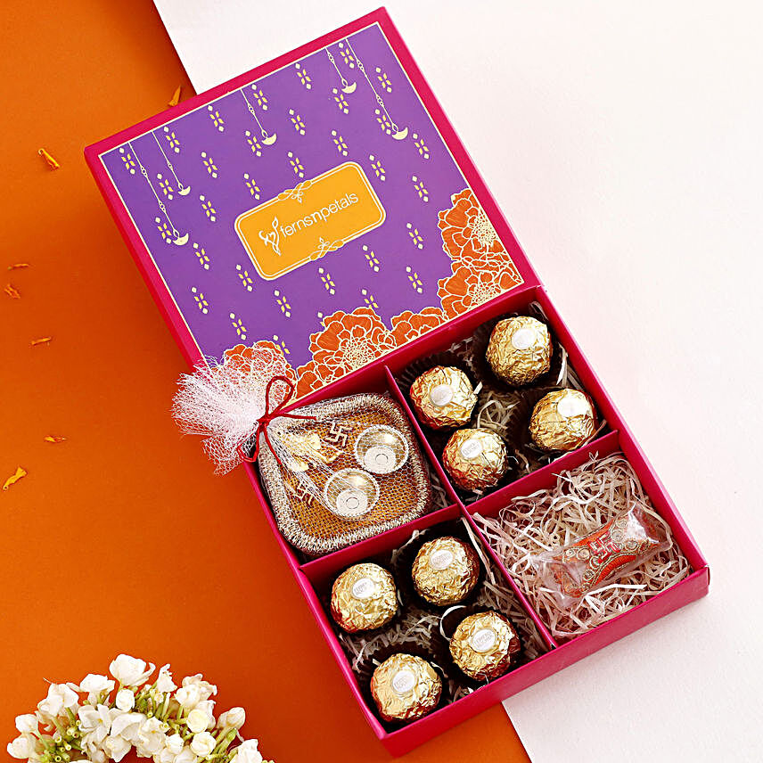 Ferrero Rocher N Ganesha Bhaidooj Thali Set:Diwali Gifts to USA