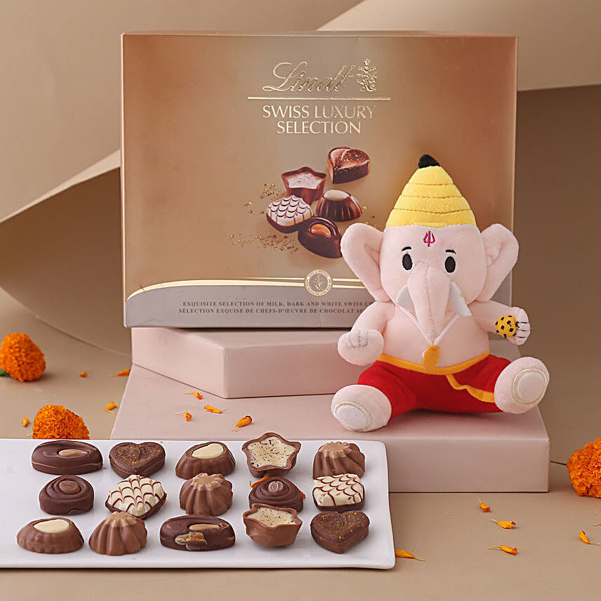 Ganesha Toy & Lindt Chocolate:Diwali Gift Delivery in USA
