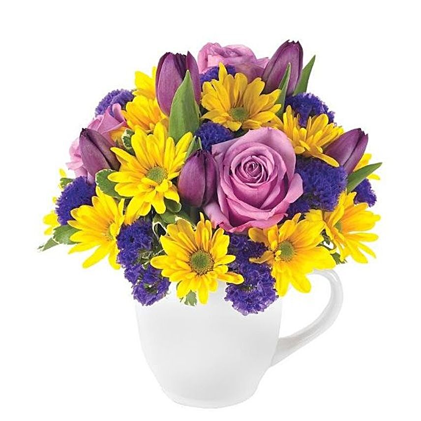 Youre A Daisy Mug Arrangement:Tulip Flowers to USA
