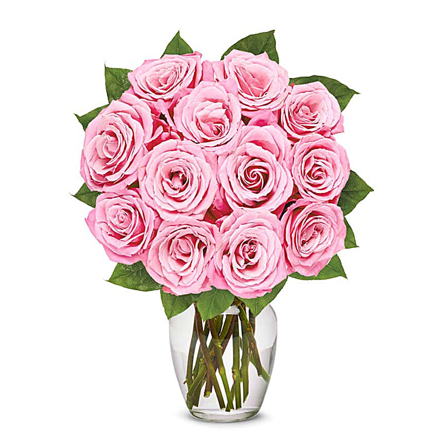 One Dozen Light Pink Roses