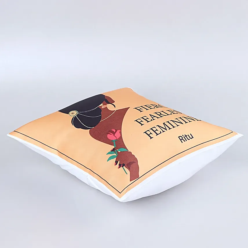 Fierce Fearless Feminine Womens Day Gift Cushion