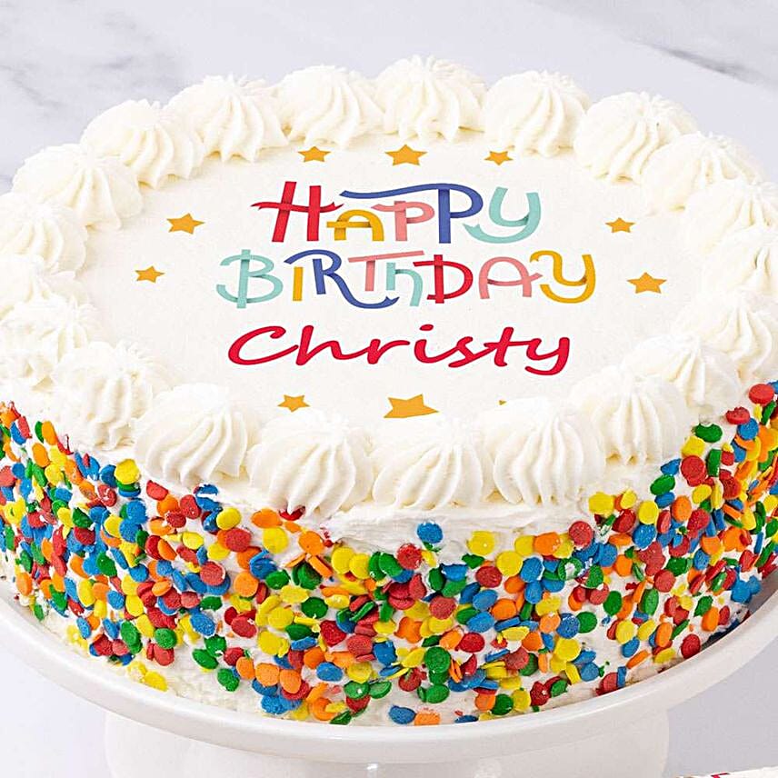 Personalized Happy Birthday Cake