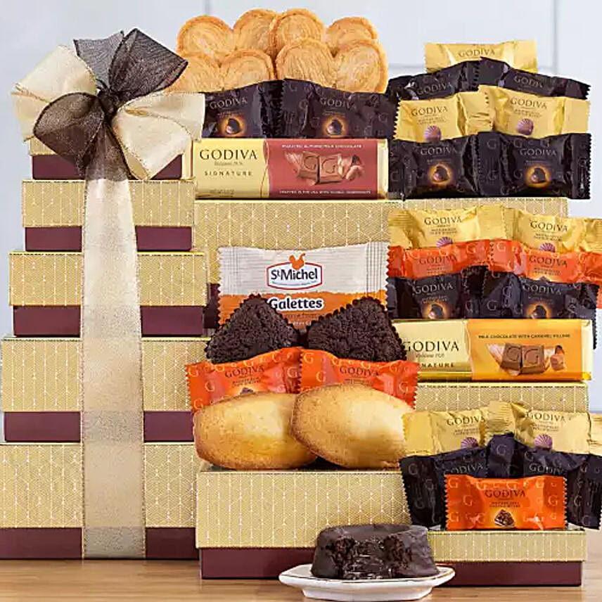 Godiva Milk and Dark Chocolate Tower