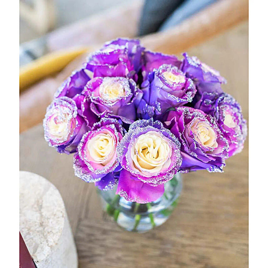 Purple Pastel Glitter Roses