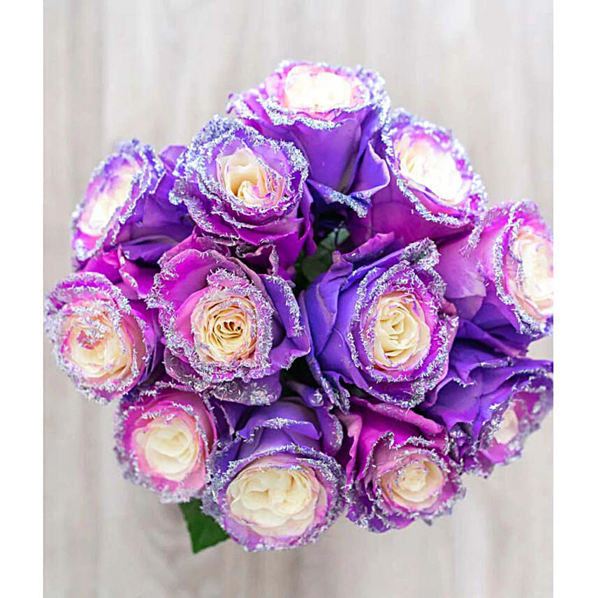 Purple Pastel Glitter Roses