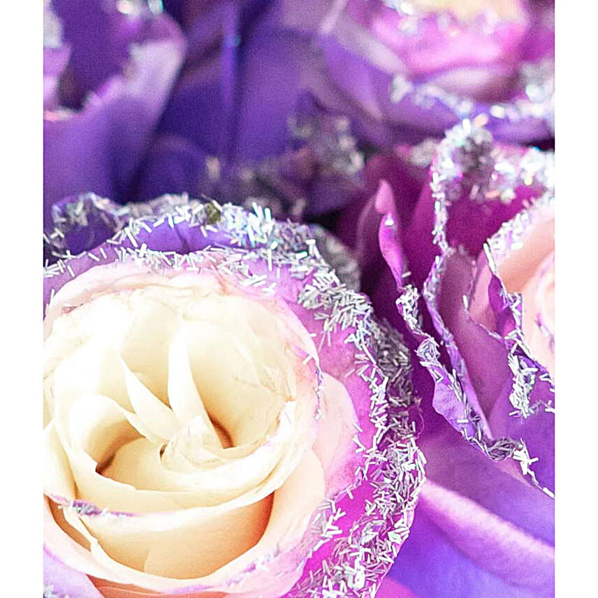 Purple Pastel Glitter Roses