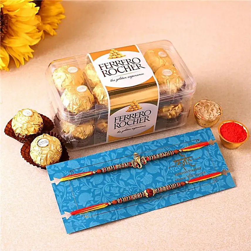 Shree Rakhi Set and Ferrero Rocher
