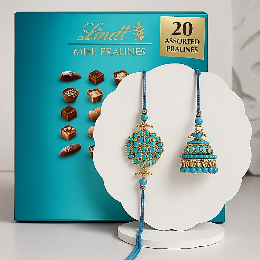 Meenakari Ethnic Luma Rakhi N Choco Combo
