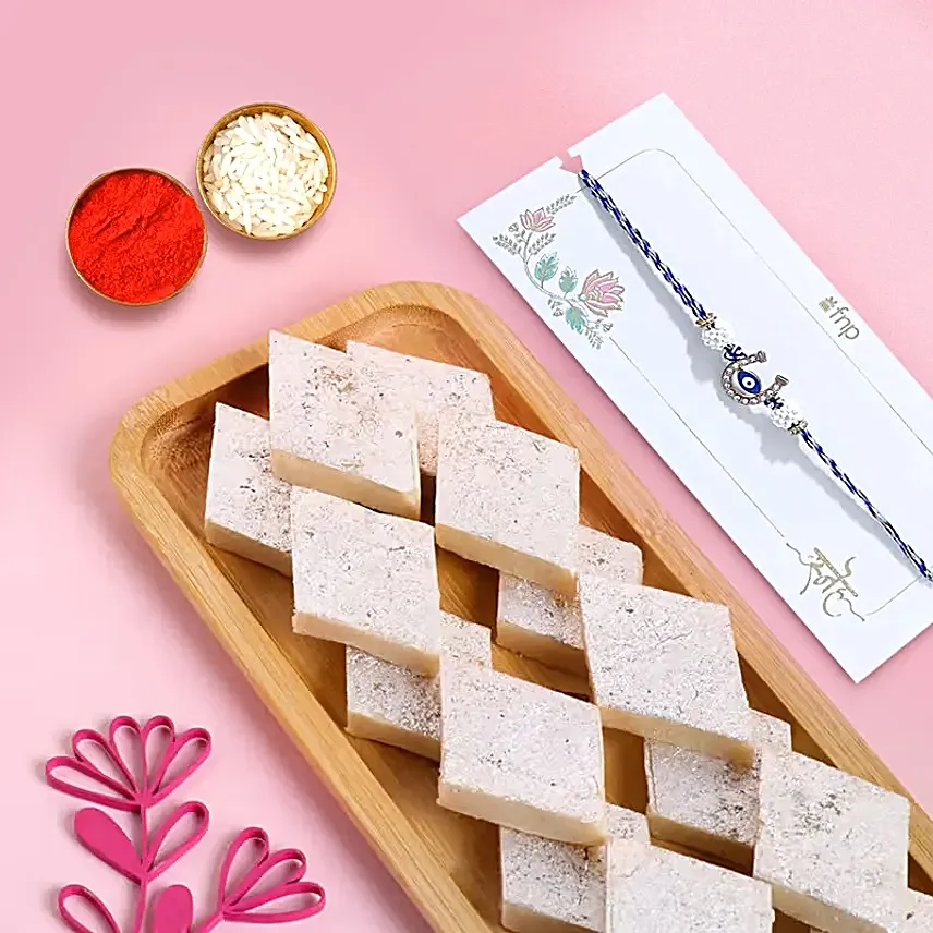 Kaju Katli N Evil Eye Rakhi Gift