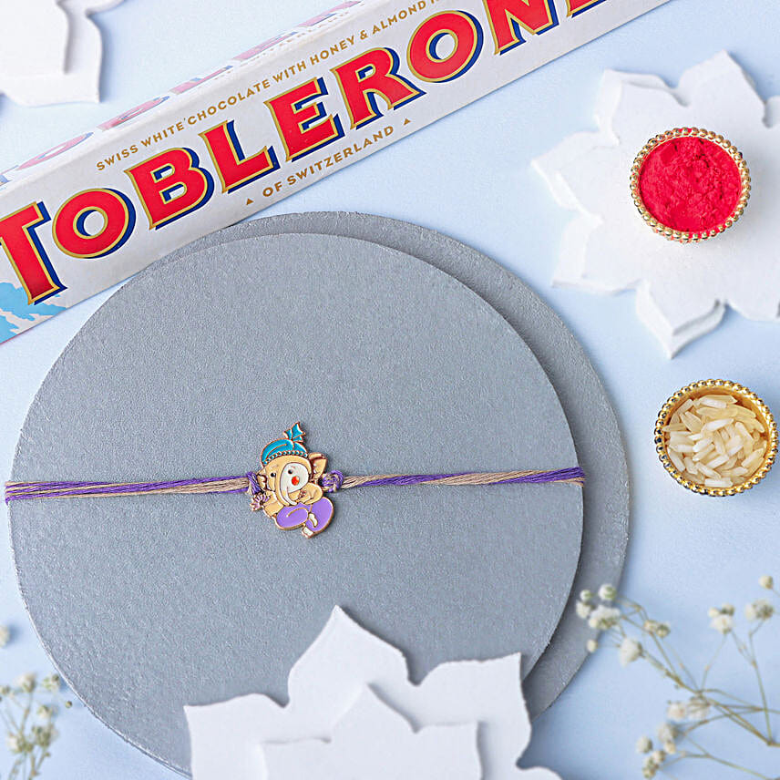 Bal Ganesha Cheerful Charm Rakhi N Ferrero Delight