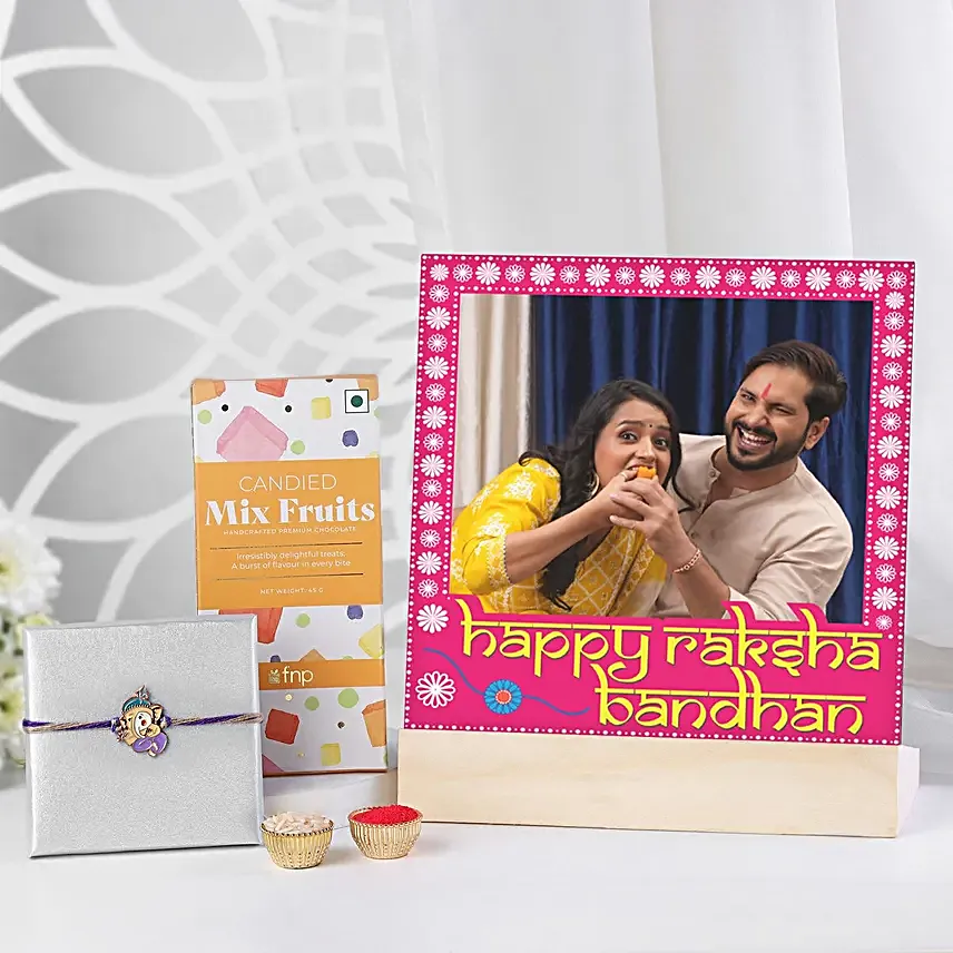 Bal Ganesha Rakhi N Personalised Frame Combo