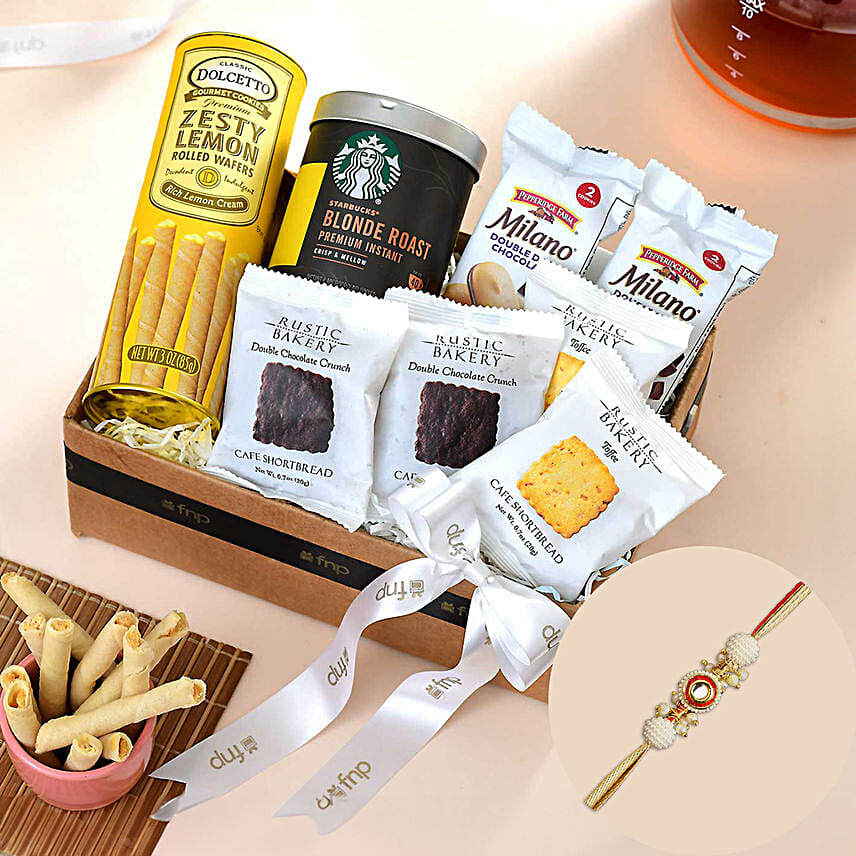 Crimson Majestic Pearl Rakhi N Indulgence Hamper