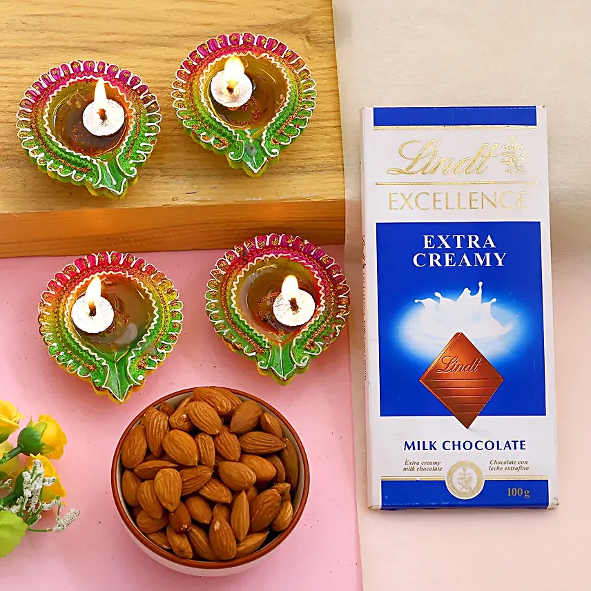 Diwali Celebration Diyas And Treats Hamper