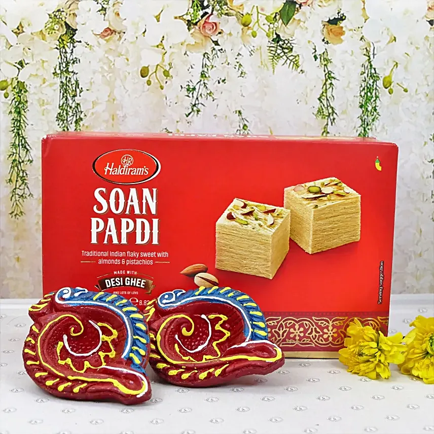 Diwali Wishes Clay Diyas And Soan Papdi