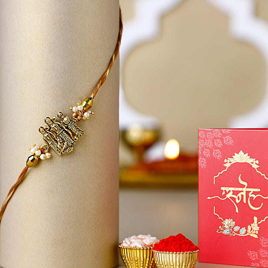 Ethereal Embrace Ram Darbar Rakhi N Sweets Combo