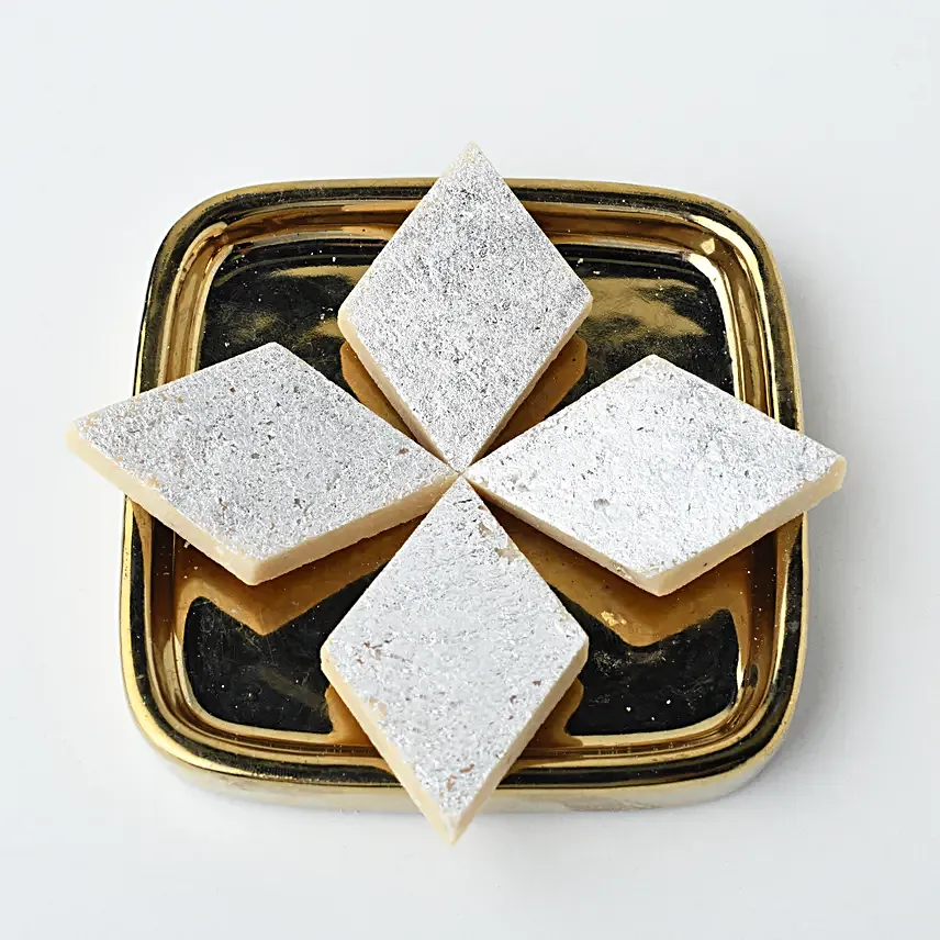 Ethereal Om Swastik Pair Rakhi N Kaju Katli Delight