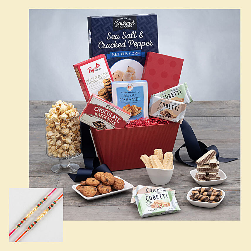 Ethnic Pearl Rakhi Set And Special Treats Hamper