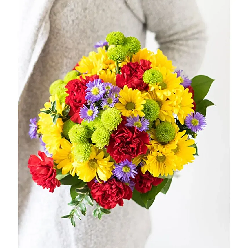 Festive Floral Garden with Birthday Balloon Regular