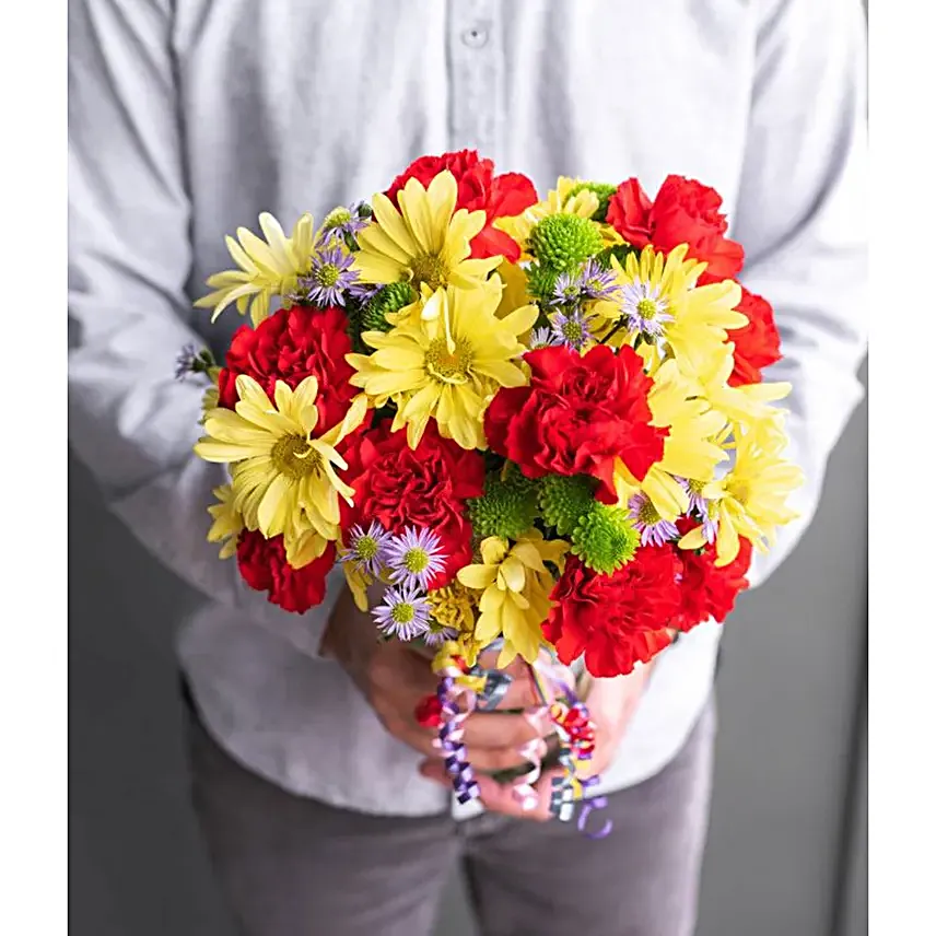 Festive Floral Garden with Birthday Balloon Regular