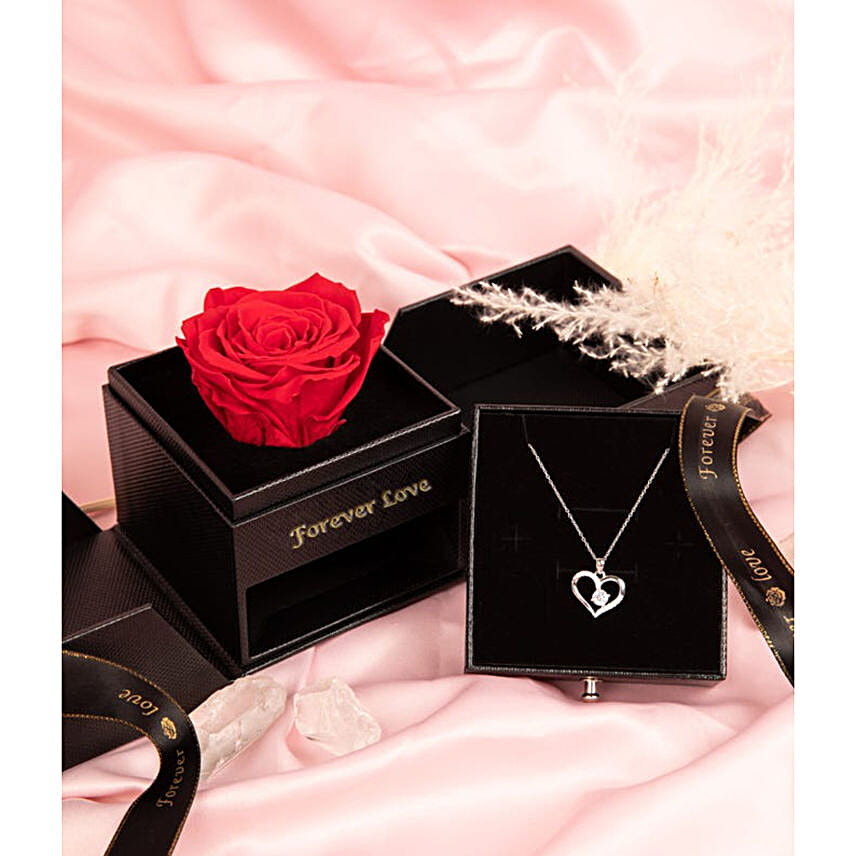 Forever Rose and Necklace Gift Set