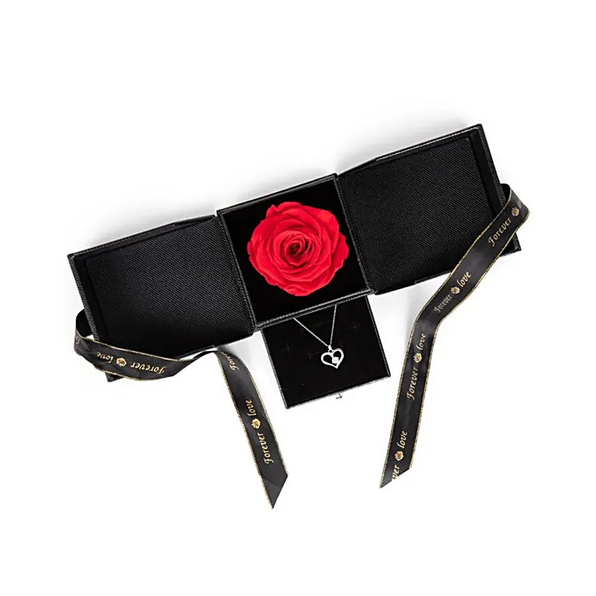 Forever Rose N Necklace Gift Set Red