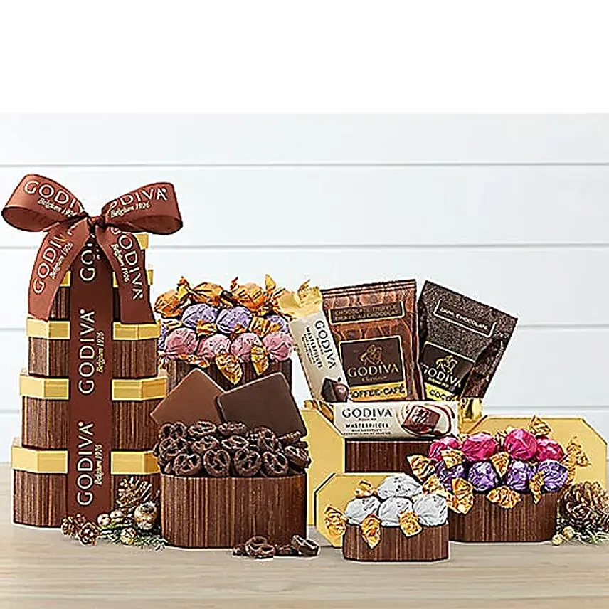 Godiva Milk and Dark Chocolate Tower