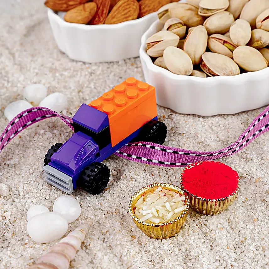 Lego Link Kids Toy Rakhi with Nutty Delight