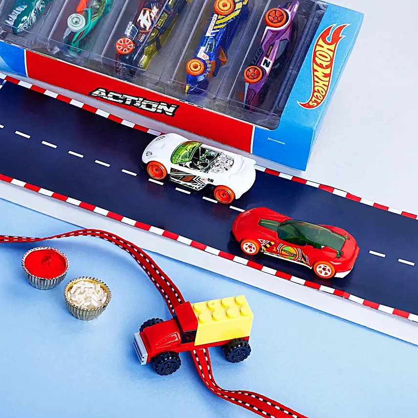 Lego Truck Rakhi N Hotwheels Gift Set