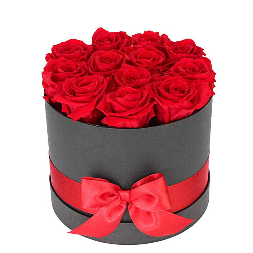 Luxury Dozen Preserved Red Roses