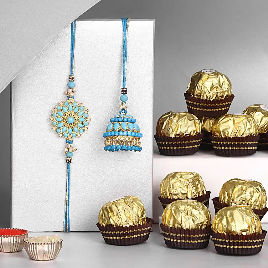 Meenakari Ethnic Luma Rakhi N Ferrero Delight