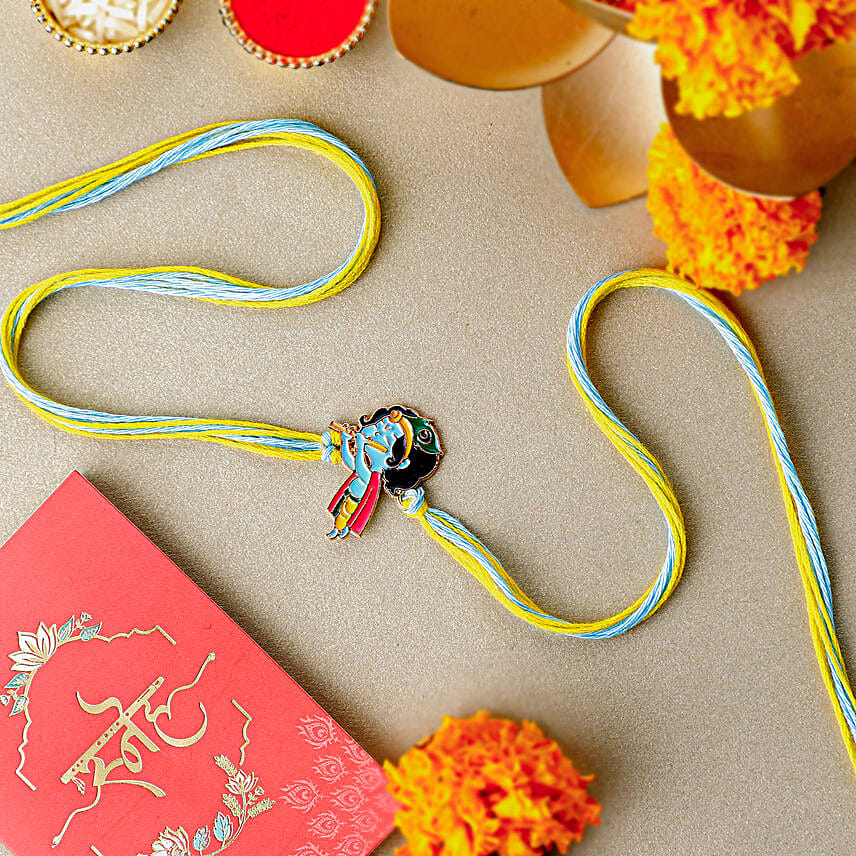 Melodic Krishna Rakhi For Kids N Cashew Combo