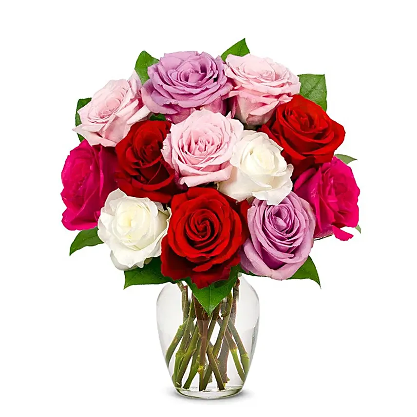 One Dozen Assorted Sweetheart Roses