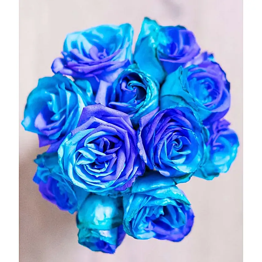 One Dozen Ocean Blue Roses