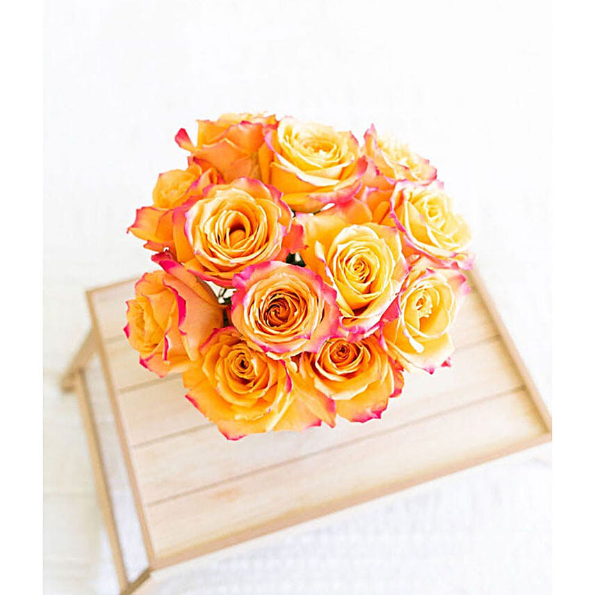 One Dozen Pop of Pink Roses