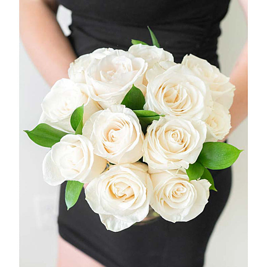 One Dozen White Roses