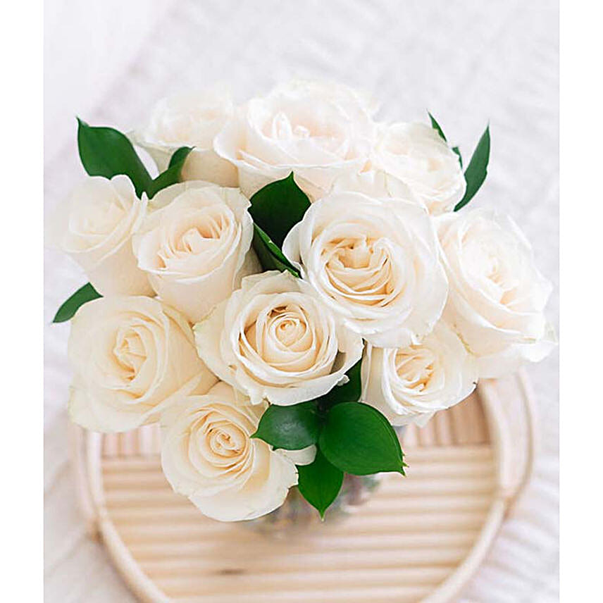 One Dozen White Roses
