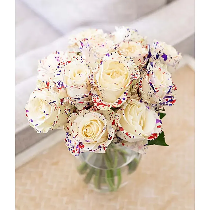 One Dozen Wild Confetti Roses
