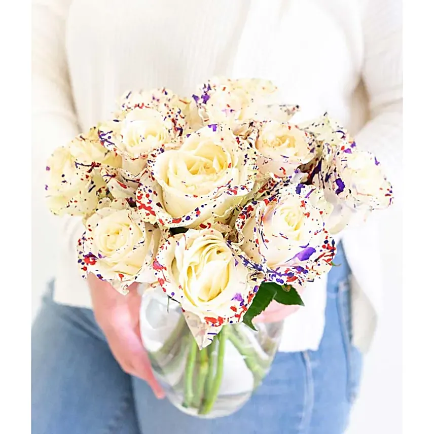 One Dozen Wild Confetti Roses