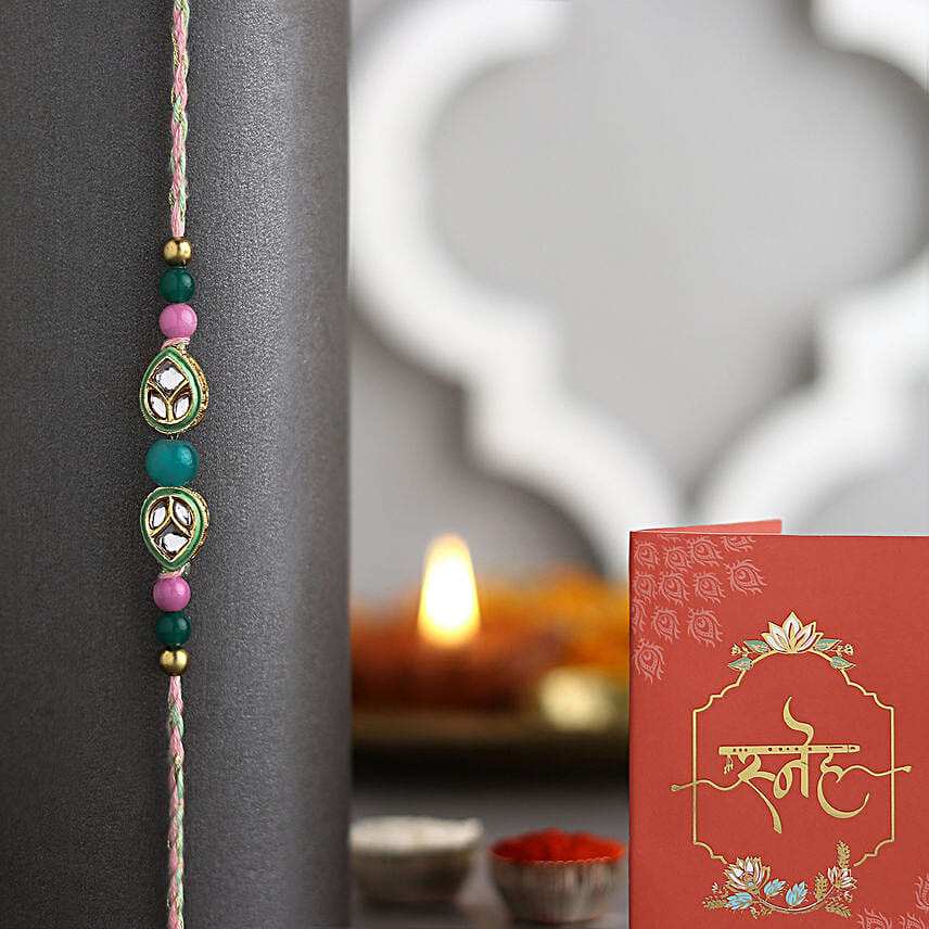 Opulent Kundan Rakhi N Delectable Delights