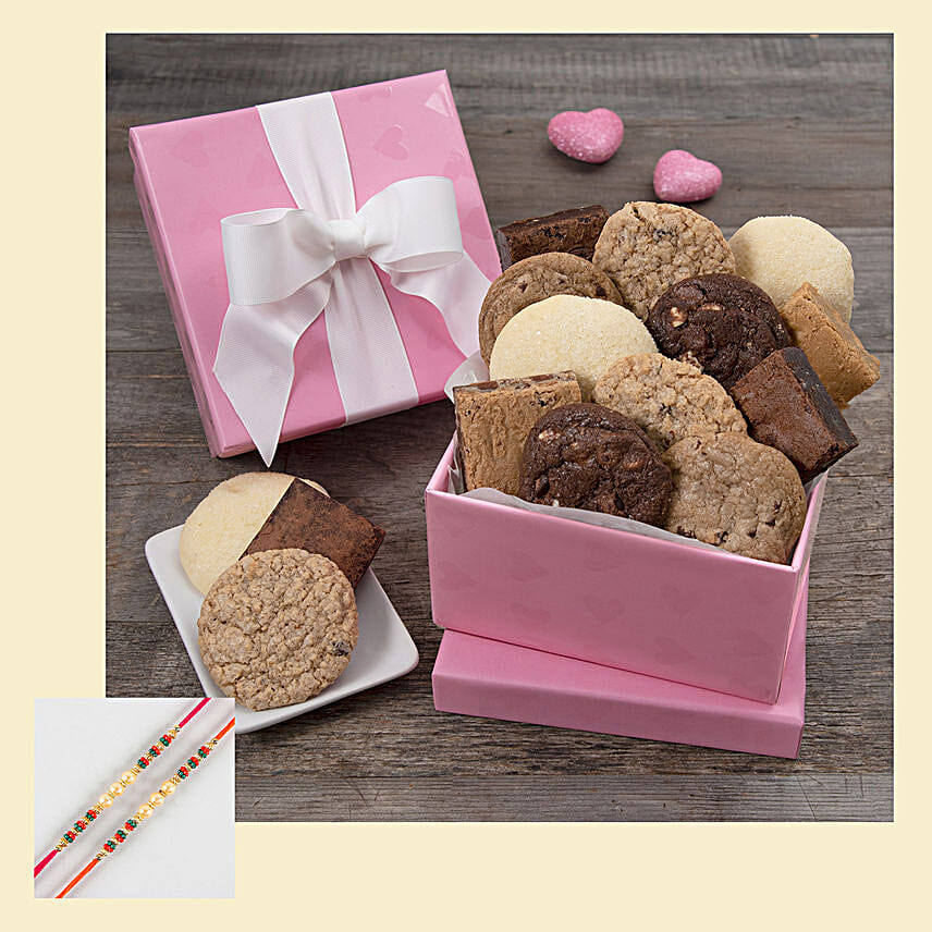 Pearl Rakhi Set And Special Treats Hamper