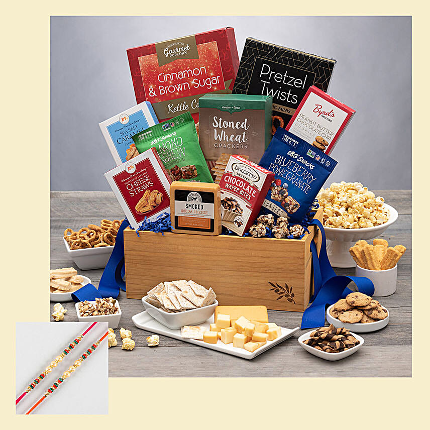 Pearl Rakhi Set And Treats Hamper