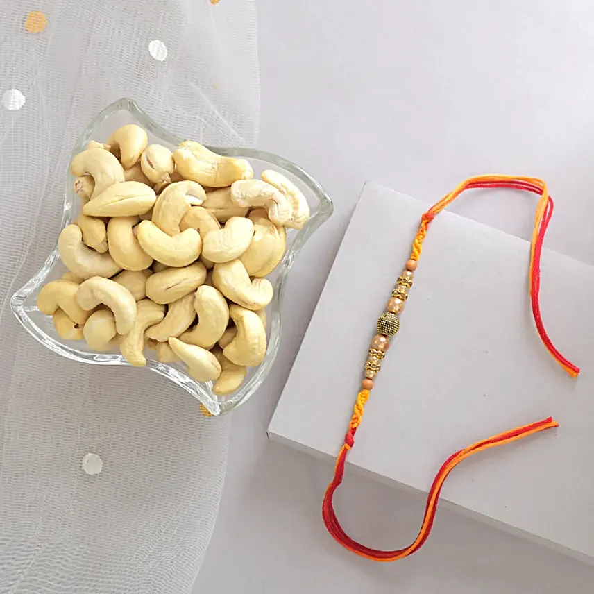 Pearly Love Bond Rakhi N Premium Cashews